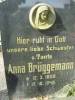 Tu spoczywa w Bogu nasza kochana siostra i ciotka Anna Brggemann 12.3.1859 - 17.10.1940.