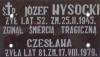 Grave of Wysocki family: Jzef, died 1945 and Czesawa, died 1979