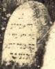 "Here lies R. Avigdor son of R. Jakob.  He died 24th Tevet 5669.  May his soul be bound in the bond of everlasting life."