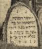 "Here lies the modest and important, God-fearing woman, the married Mirka daughter of Dov Ber. She died on the eve of the Holy Sabbath 9th Kislev 5641 as the abbreviated era. May her soul be bound in the bond of everlasting life."

Translated by Heidi M. Szpek, Ph.D. (szpekh@cwu.edu), Associate Professor of Religious Studies, Department of Philosophy and Religious Studies, Central Washington University, Ellensburg, WA 98926