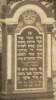 "Here lies [eulogy] our teacher Betzalel son of Reb Moshe Chayyim of blessed memory Krakin  He died in a good name [good reputation] 8th Iyyar 5674 as the abbreviated era.  May his soul be bound in the bond of everlasting life."

Translated by Heidi M. Szpek, Ph.D. (szpekh@cwu.edu),
Professor of Religious Studies, Department of Philosophy and Religious Studies, Central Washington University, Ellensburg, WA 98926