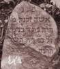“Here lies an old woman, the late Chayyah daughter of Reb Benyamin of  blessed memory. She died 28th Tishri 
5658 as the abbreviated era. May her soul be bound in the bond of everlasting life.”

Translated by Heidi M. Szpek, PhD,  (szpekh@cwu.edu), Assistant Professor of Religious Studies, Department of Philosophy and Religious Studies, Central Washington University, Ellensburg, WA 98926